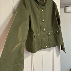 J. Crew Army/Olive Green Jacket with Gold Accents